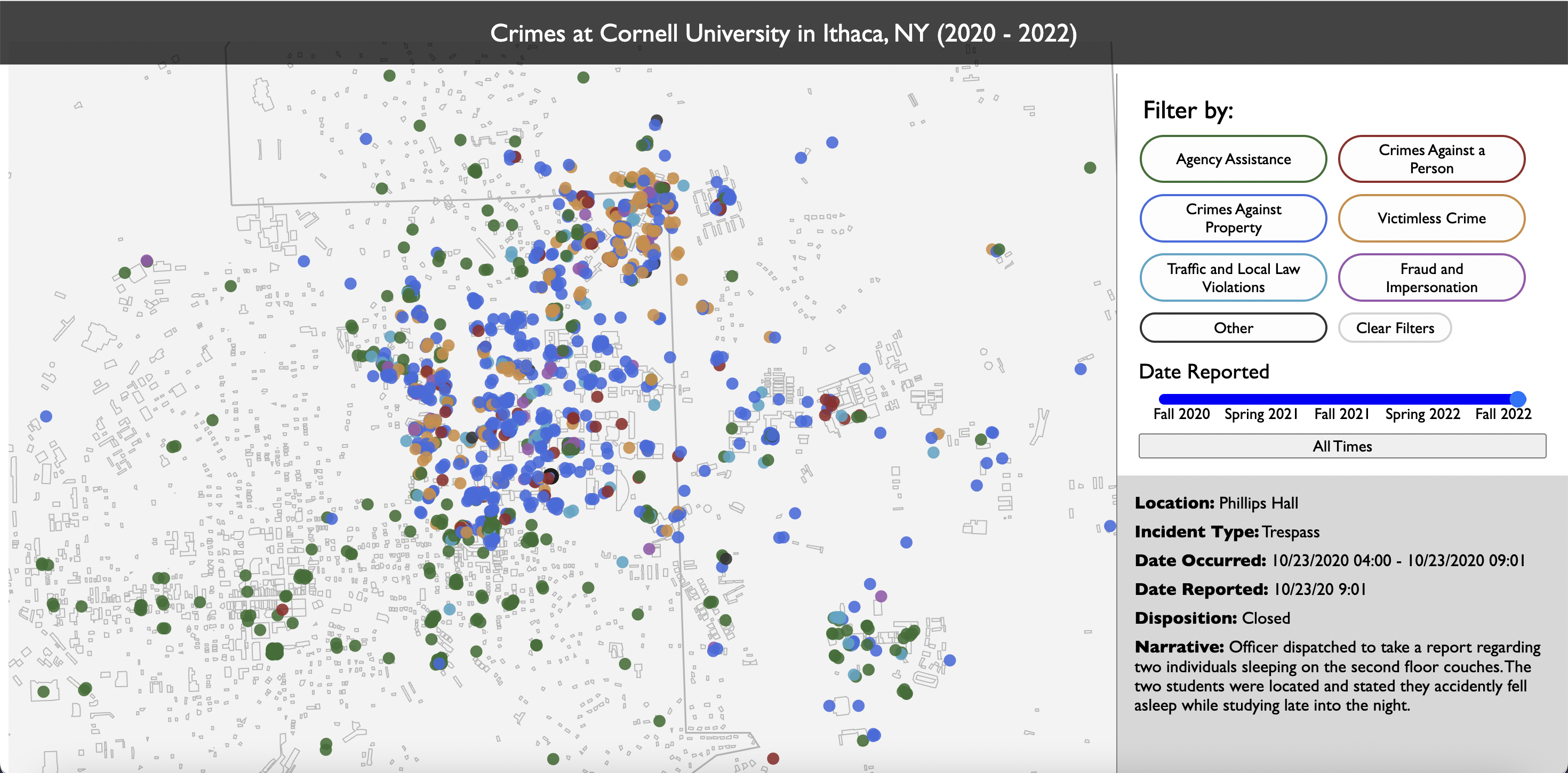 Cornell crime map